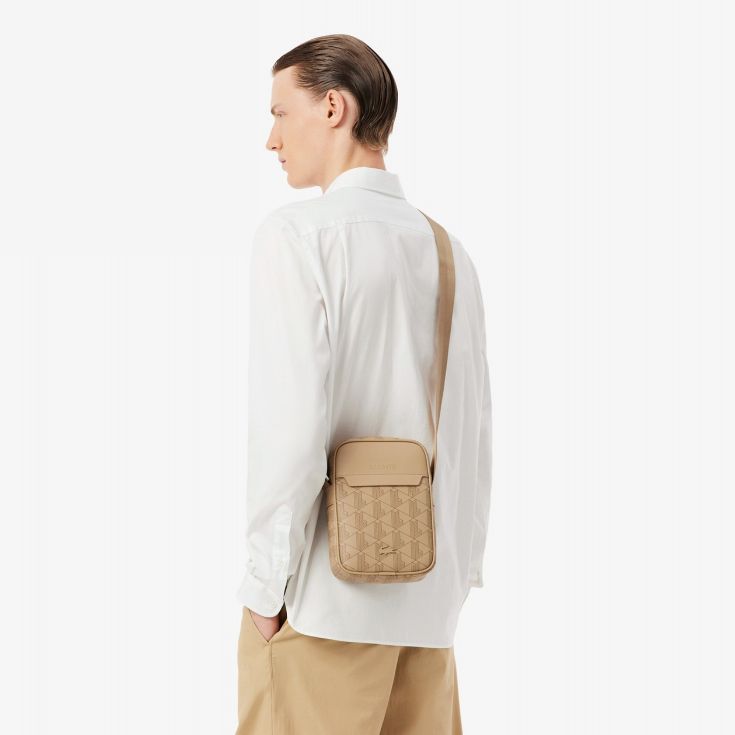 Мужская барсетка Lacoste с монограммным принтом
