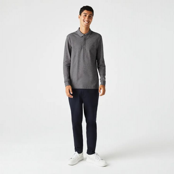 Мужское поло с длинным рукавом Lacoste