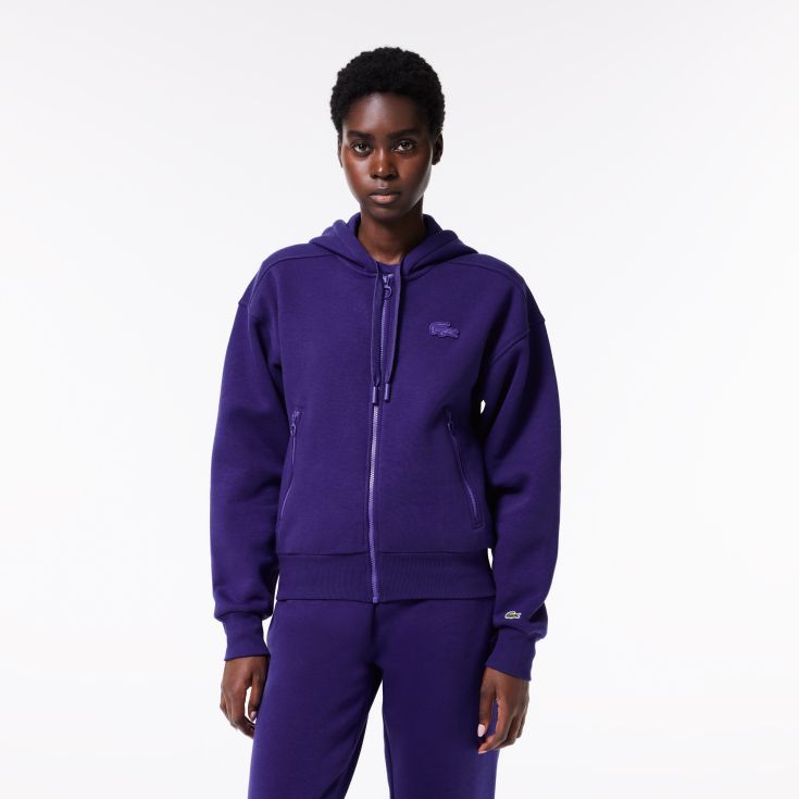 Женское худи на молнии Lacoste